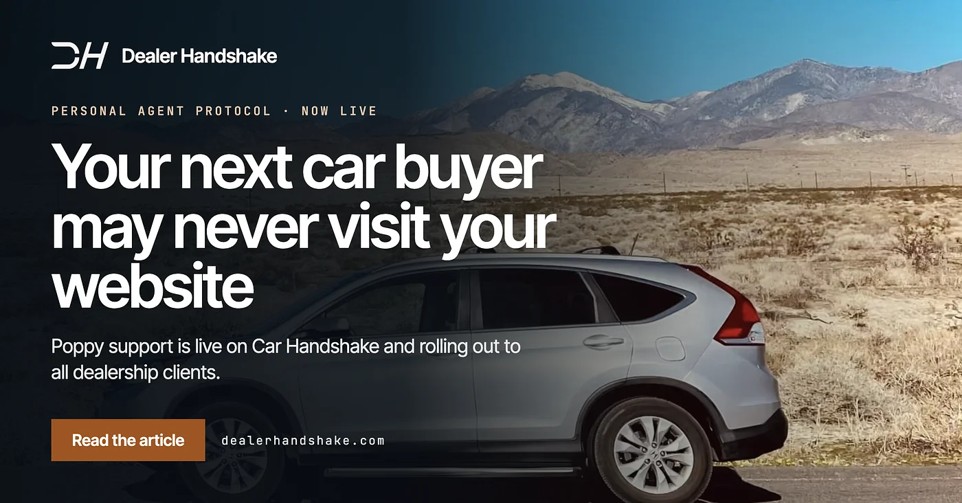 Dealer Handshake announcement: Personal Agent Protocol support is live on Car Handshake